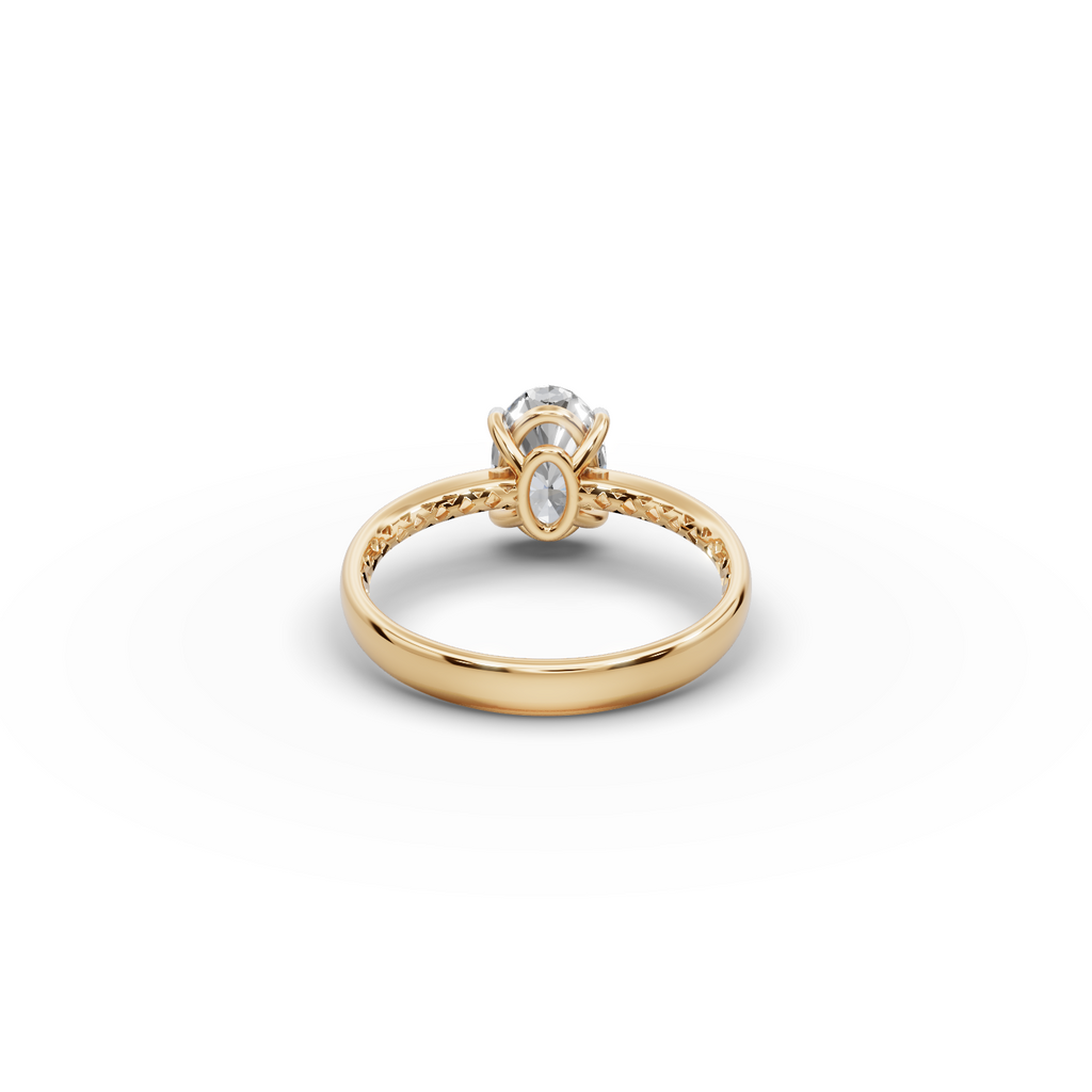 1.50 tcw Oval Cut Gold Lab-Grown Diamond Ring