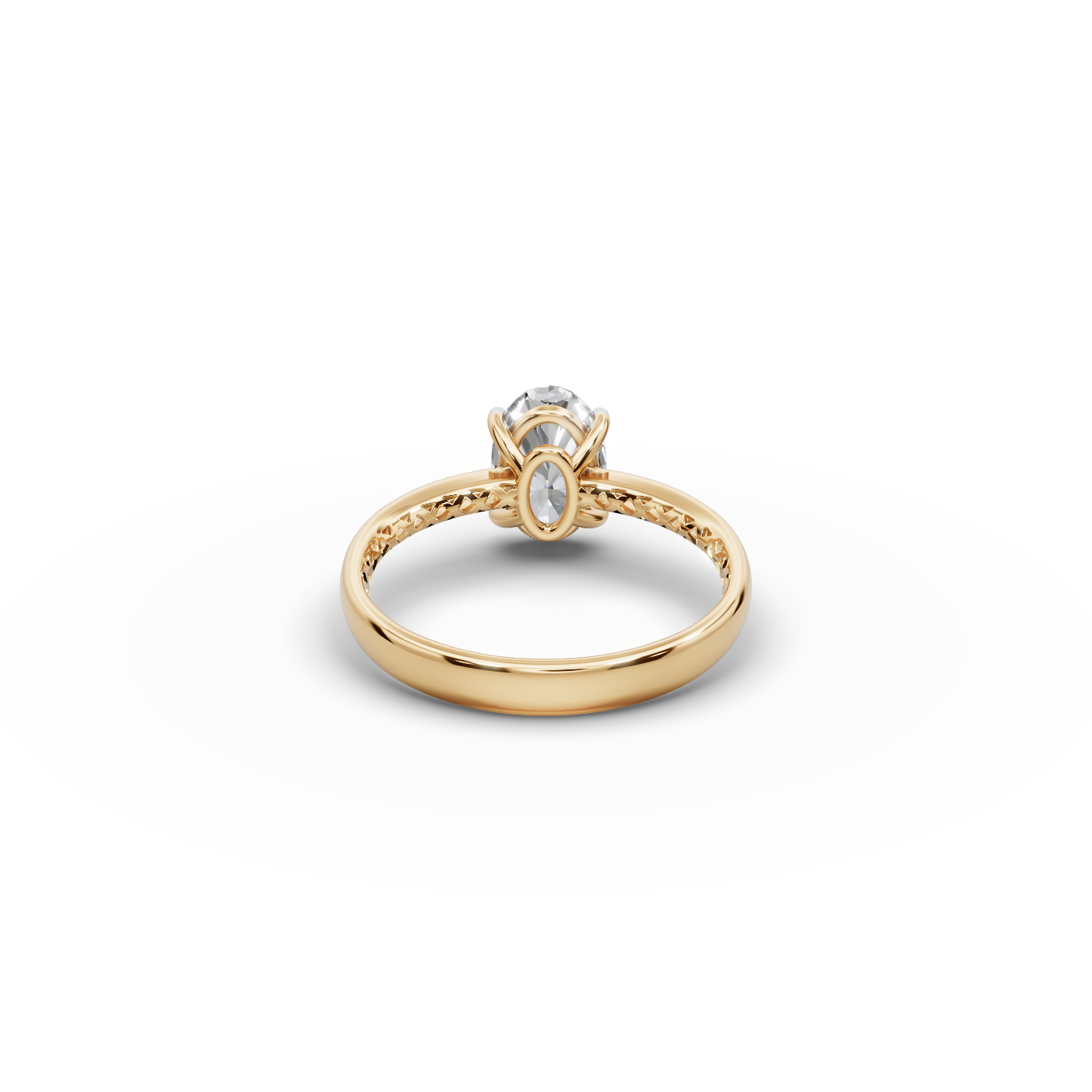 1.50 tcw Oval Cut Gold Lab-Grown Diamond Ring