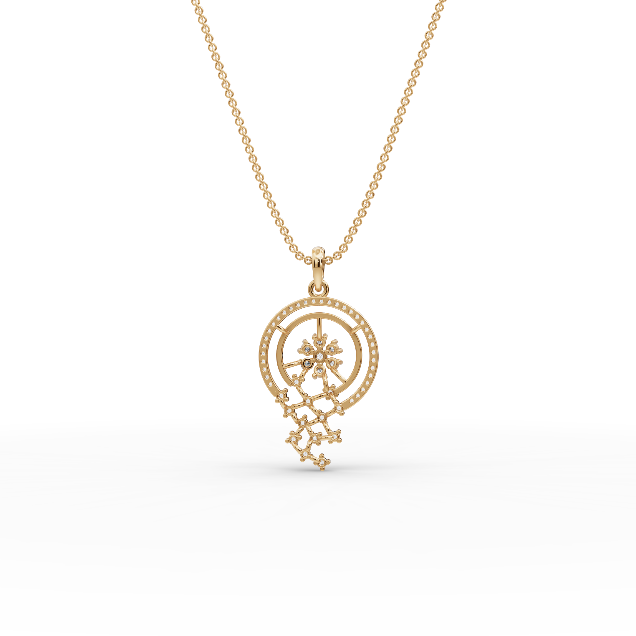 Floral Constellation Lab-Grown Diamond Pendant