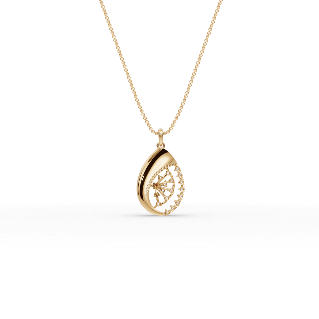 Teardrop Lab-Grown Diamond Gold Pendant