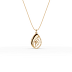 Teardrop Lab-Grown Diamond Gold Pendant