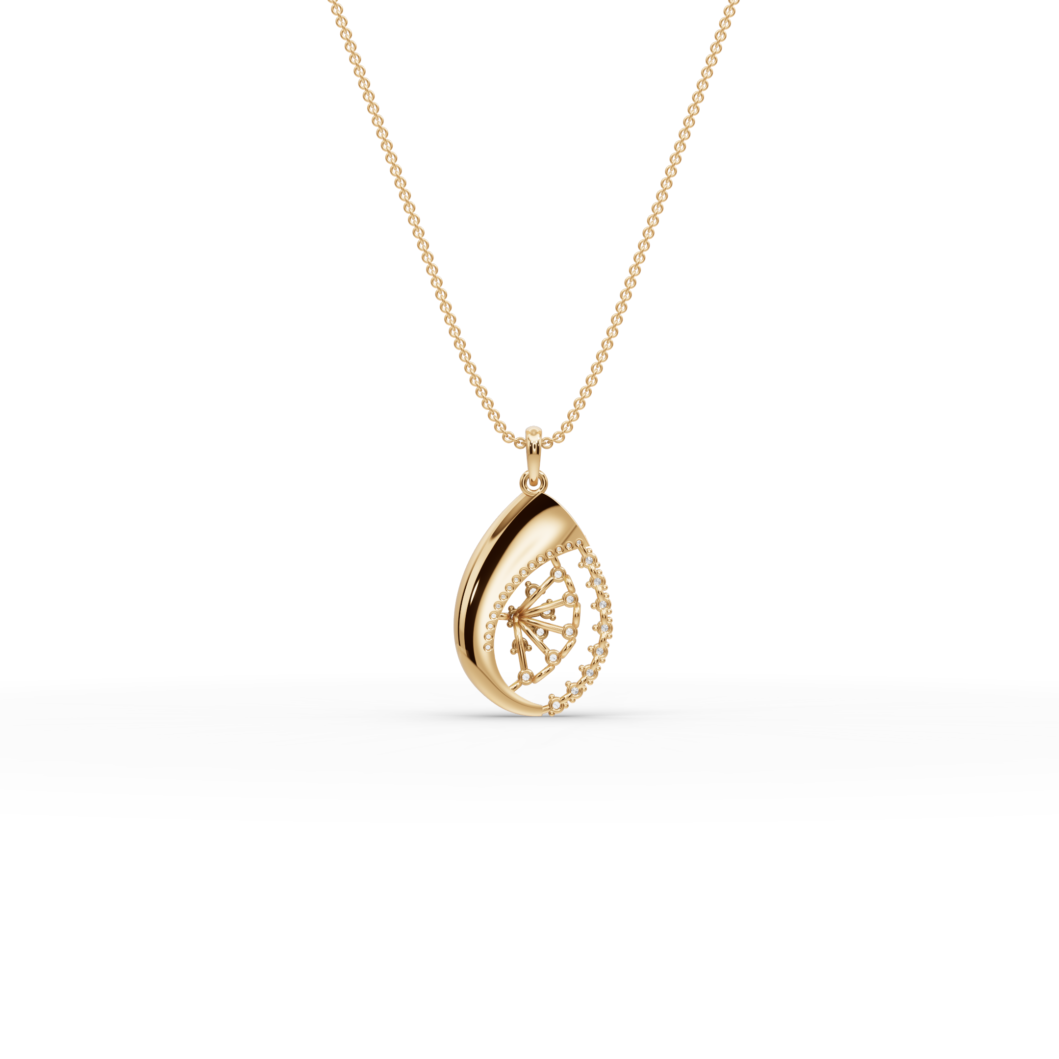 Teardrop Lab-Grown Diamond Gold Pendant