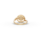 Pave Circle Halo Lab-Grown Diamond Ring