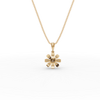 Floral Lab-Grown Diamond Gold Pendant