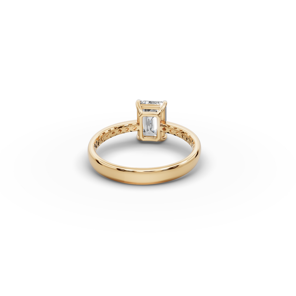 1.5 tcw Emerald Cut Diamond Gold Ring