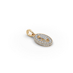 Oval Halo Lab-Grown Diamond Gold Pendant