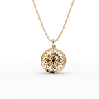 Lotus Floral Lab-Grown Diamond Gold Pendant
