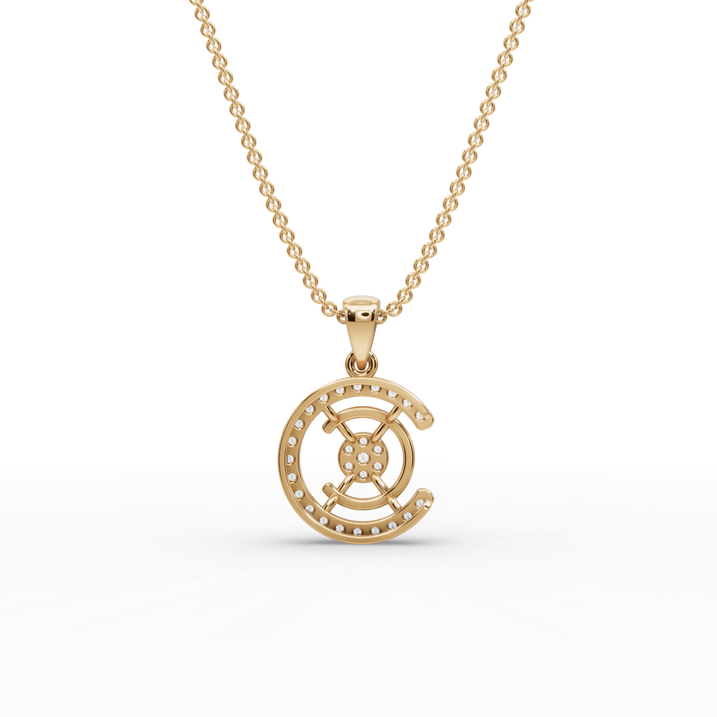 Contemporary Circle Lab-Grown Diamond Pendant