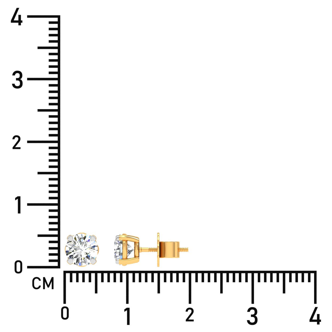 Classic Round Solitaire Stud Earrings with 1.00 Ct. CVD Lab-Grown Diamonds.