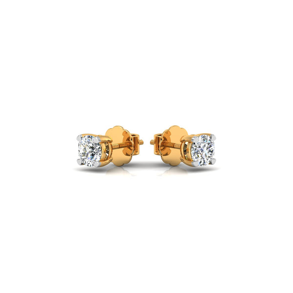 Classic Round Solitaire Stud Earrings with 0.50 Ct. CVD Lab-Grown Diamonds.