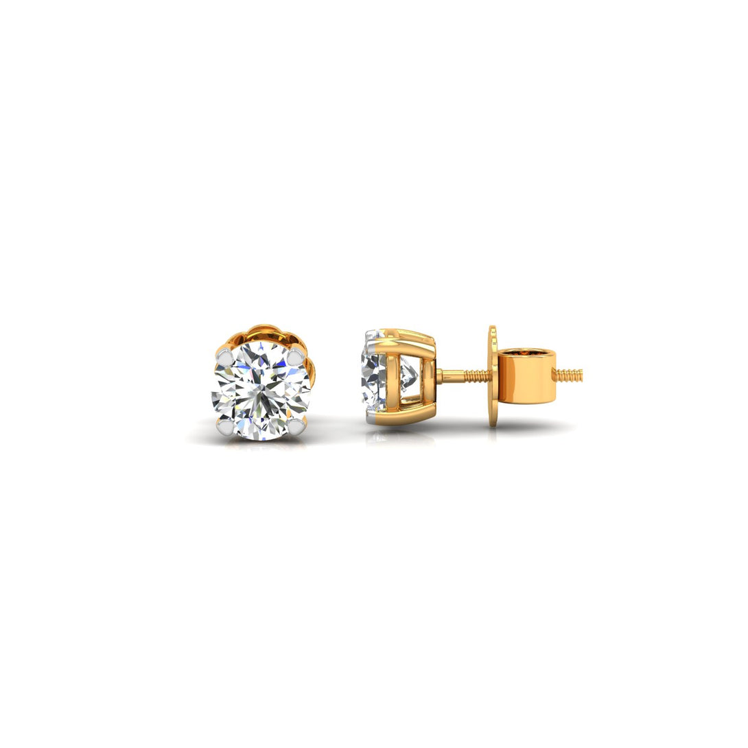 Classic Round Solitaire Stud Earrings with 1.00 Ct. CVD Lab-Grown Diamonds.