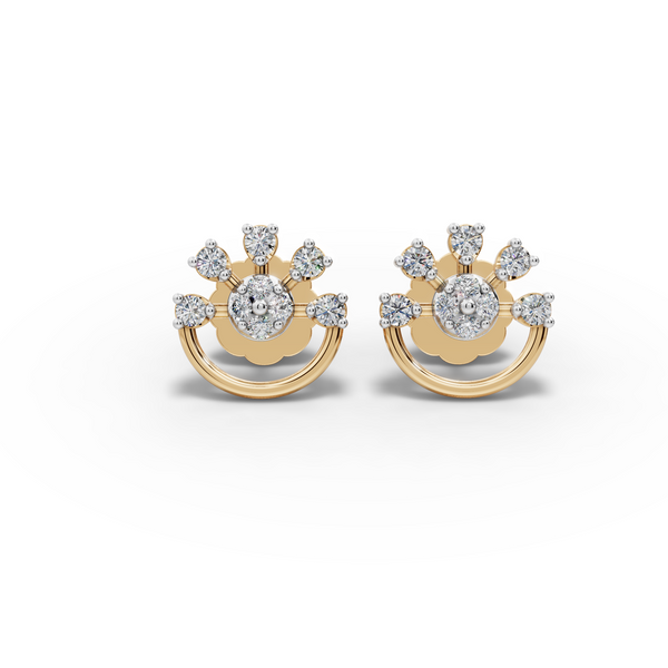 Golden Petal Diamond Earrings