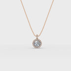 2.00 ct Minimalist Halo Diamond Pendant – Lab Created Round Solitaire  – Ethical Jewelry Charm