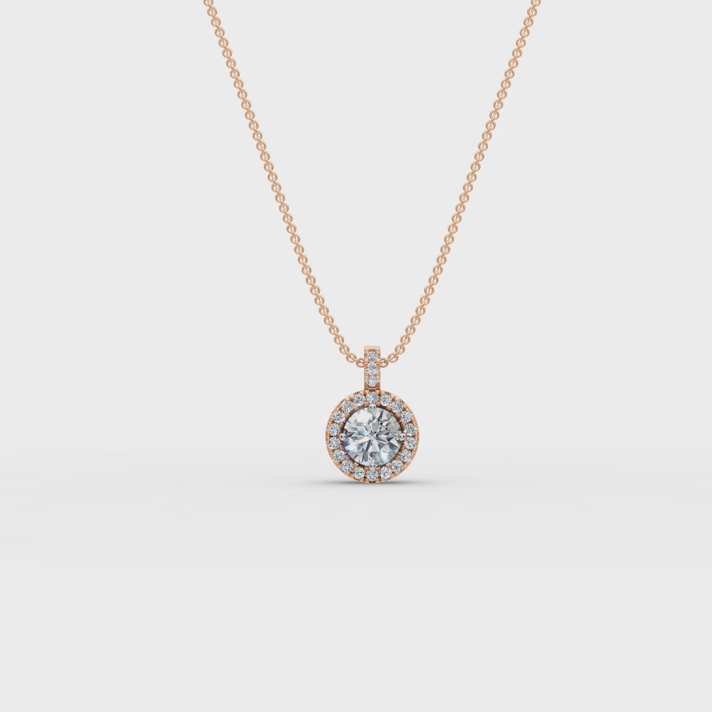 2.00 ct Minimalist Halo Diamond Pendant – Lab Created Round Solitaire  – Ethical Jewelry Charm