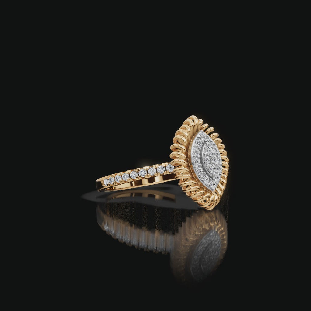 Marquise Spiral Halo Lab-Grown Diamond Ring