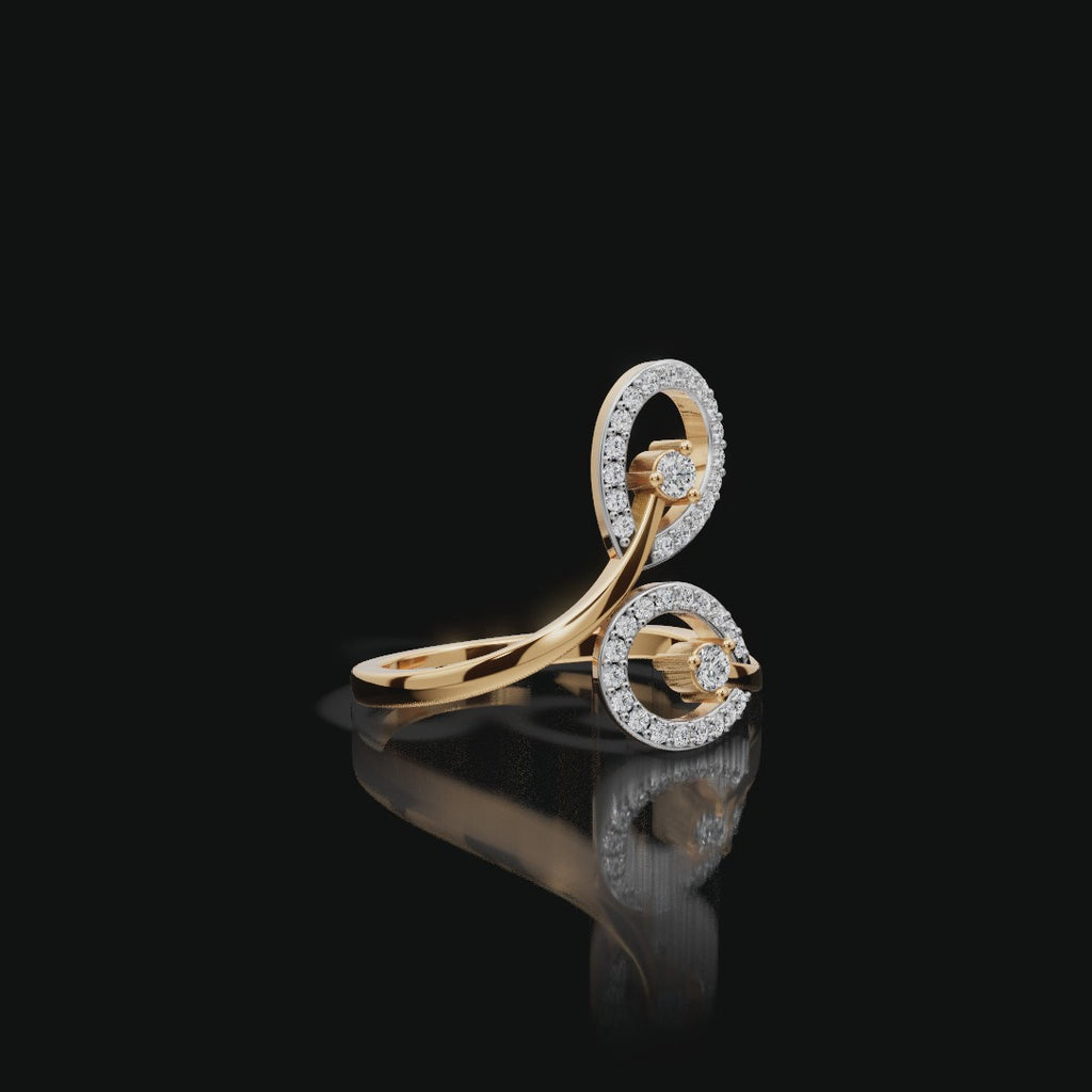 Double Loop Drop Lab-Grown Diamond Ring