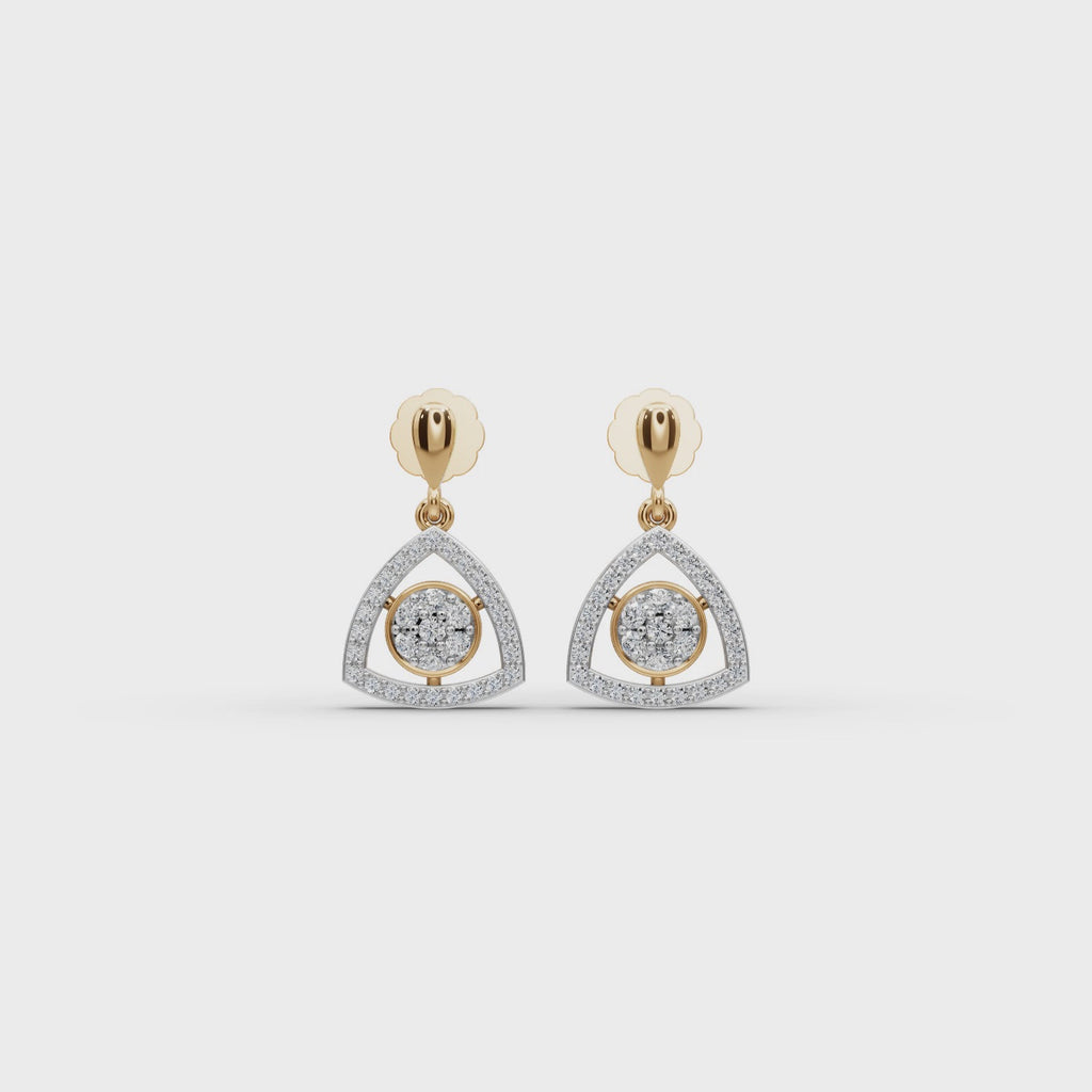 Triangle Halo Lab-Grown Diamond Earrings