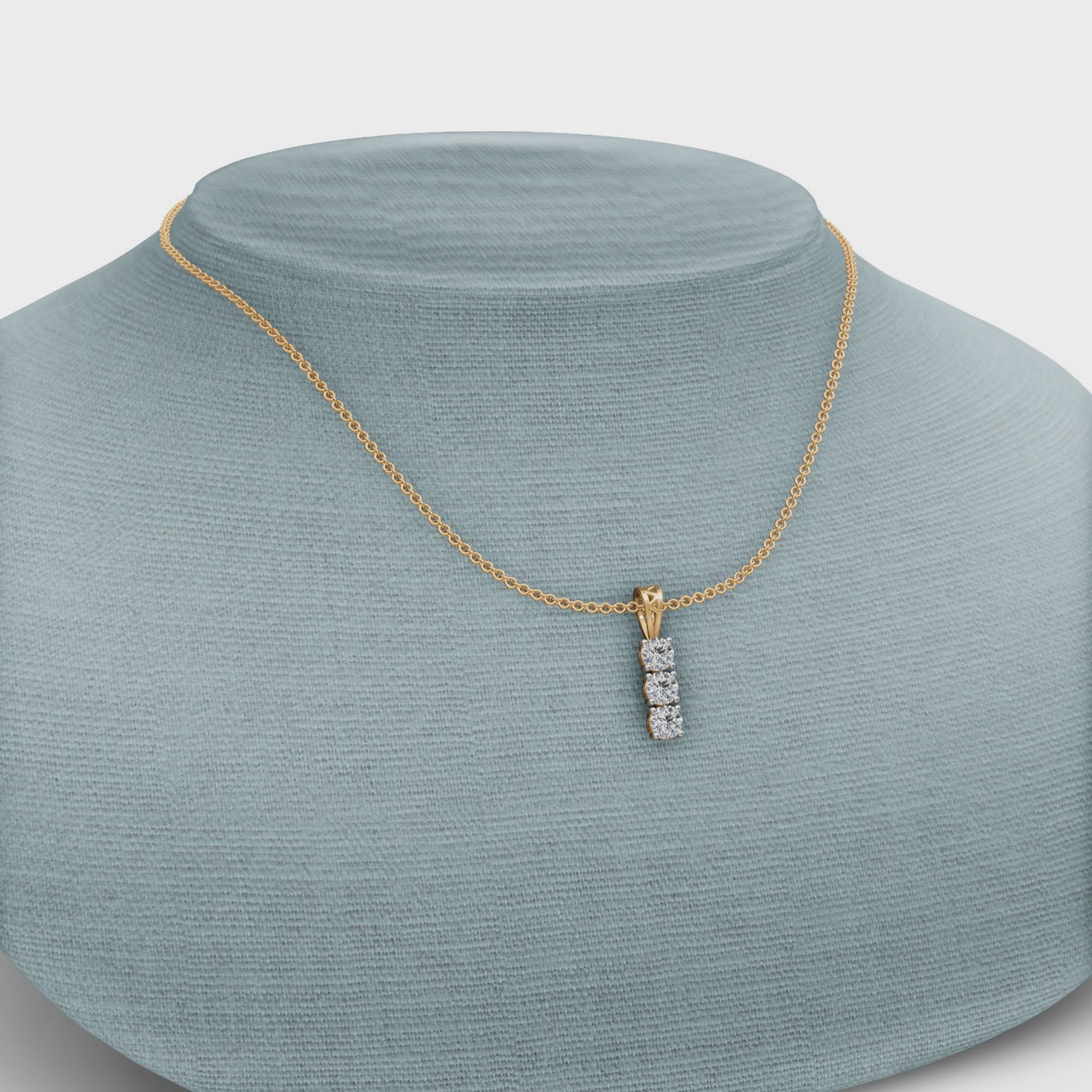 0.75 ct 3 Stone Lab Grown Diamond Pendant Ethical Fine Jewelry