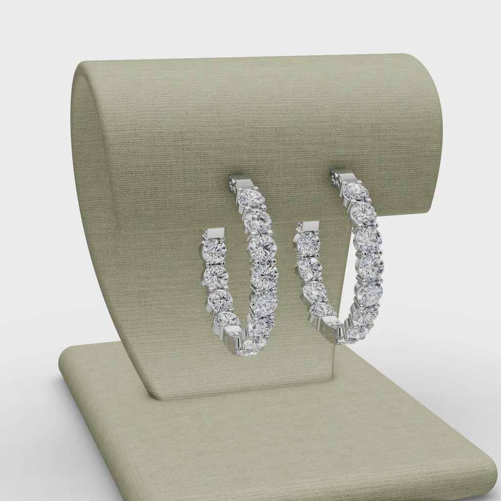 4.00 ct Red Carpet Lab Diamond Hoop EarHoops Earring