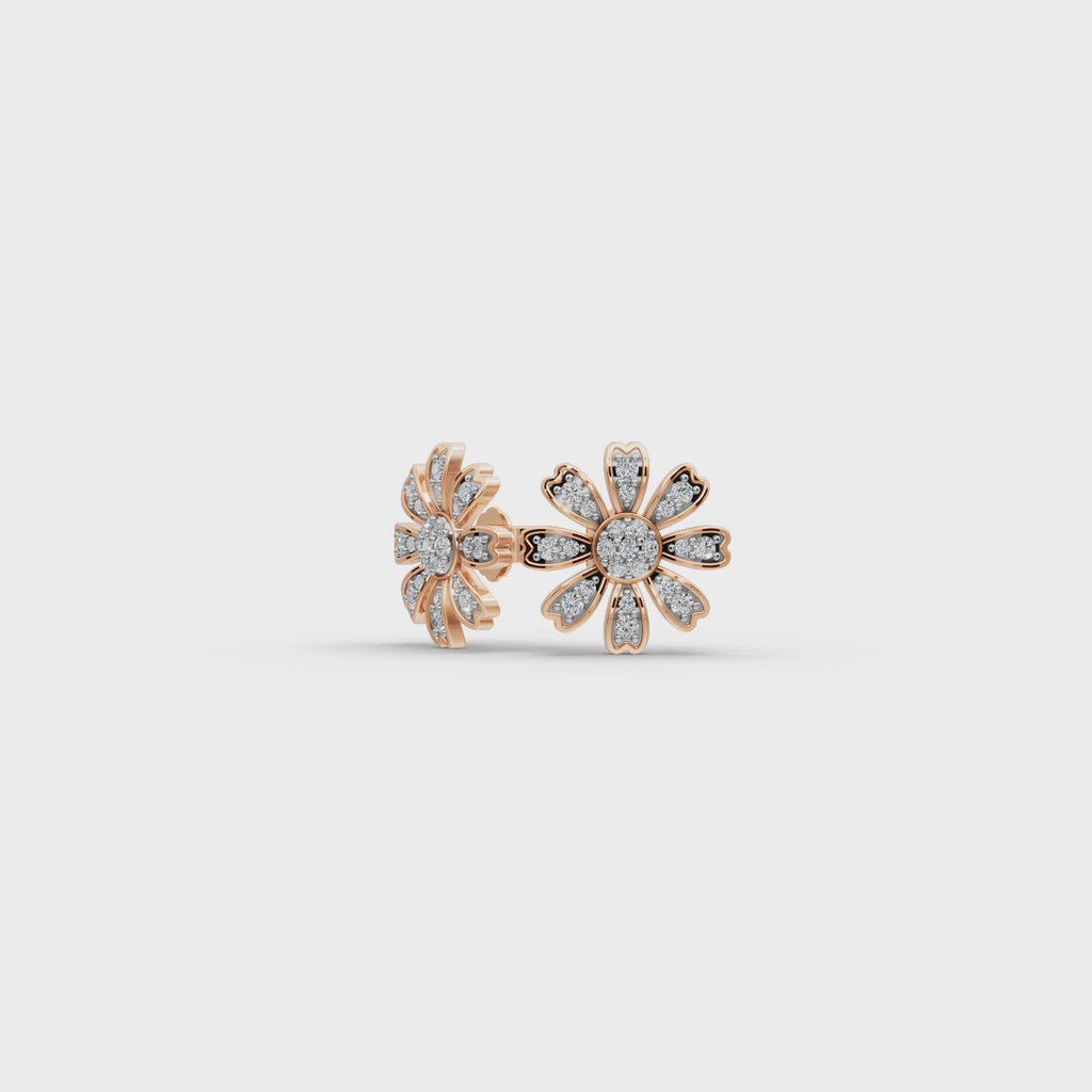 Floral Burst Lab-Grown Diamond Earrings