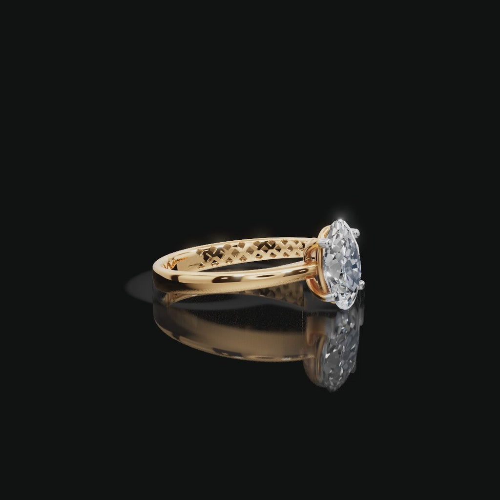 1.50 tcw Oval Cut Gold Lab-Grown Diamond Ring