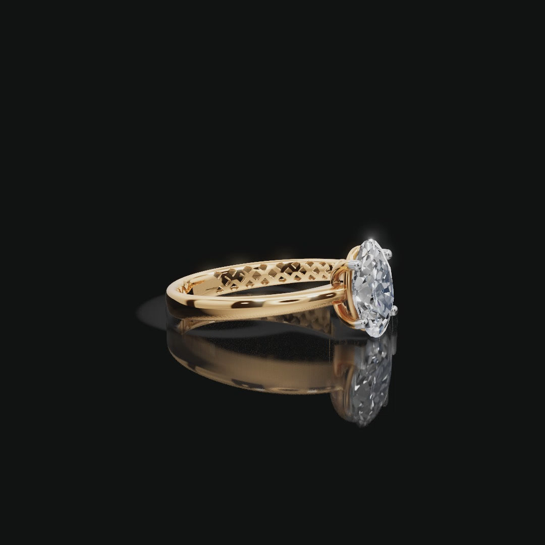 1.50 tcw Oval Cut Gold Lab-Grown Diamond Ring