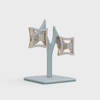 Square Halo Lab-Grown Diamond Earrings