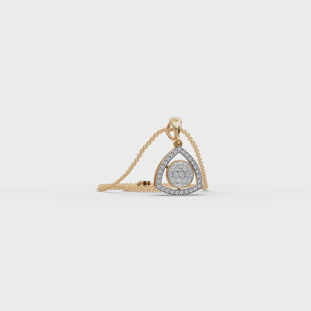 Geometric Lab-Grown Diamond Gold Pendant