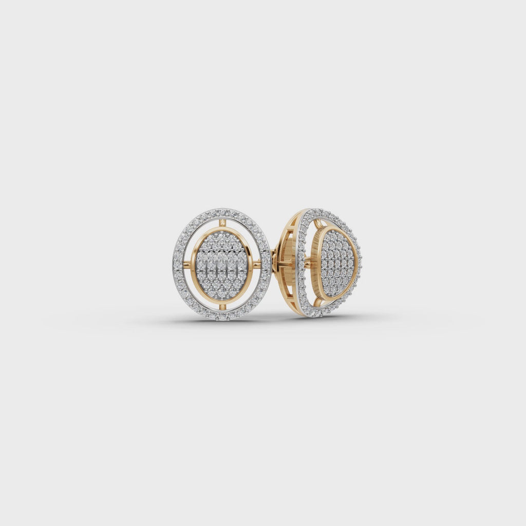 Oval Cluster Lab-Grown Diamond Earrings