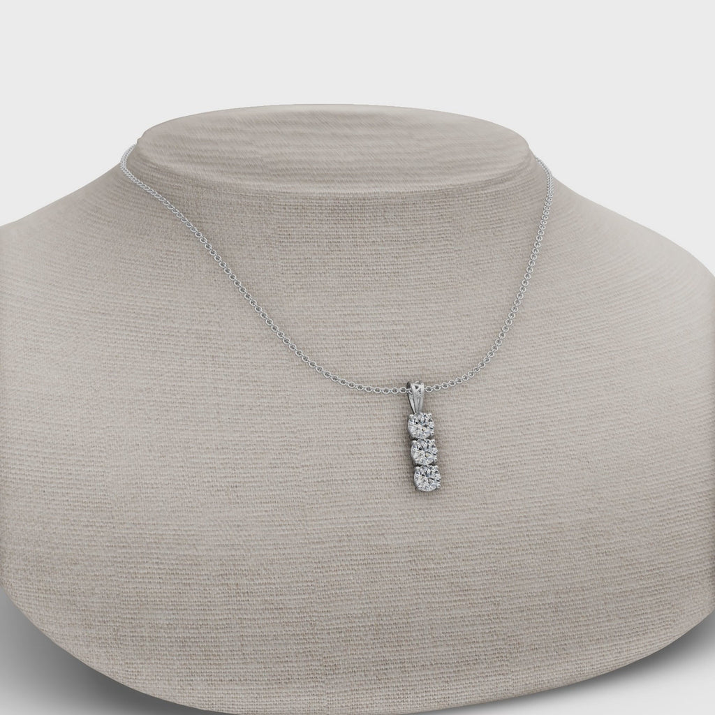 1.50 ct Minimalist 3 Lab Grown Diamond Drop Pendant