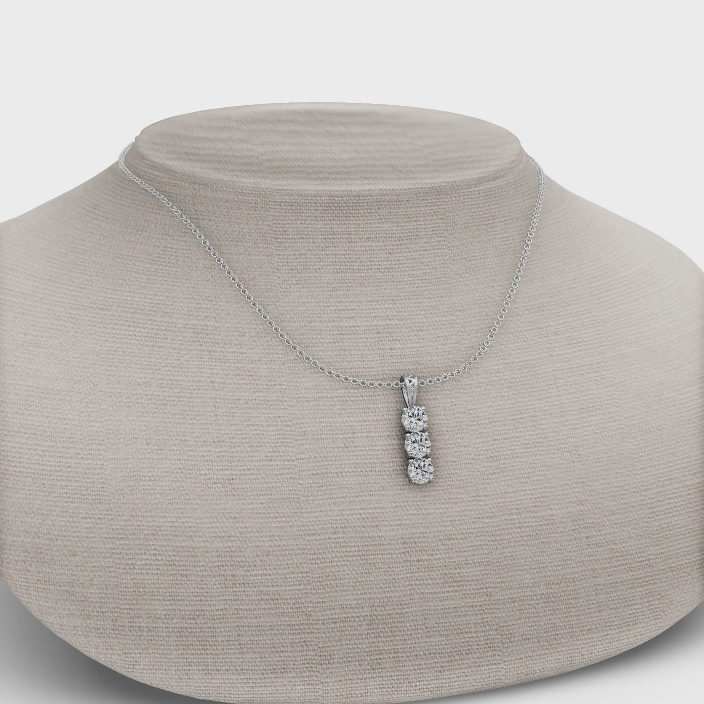 1.50 ct Minimalist 3 Lab Grown Diamond Drop Pendant