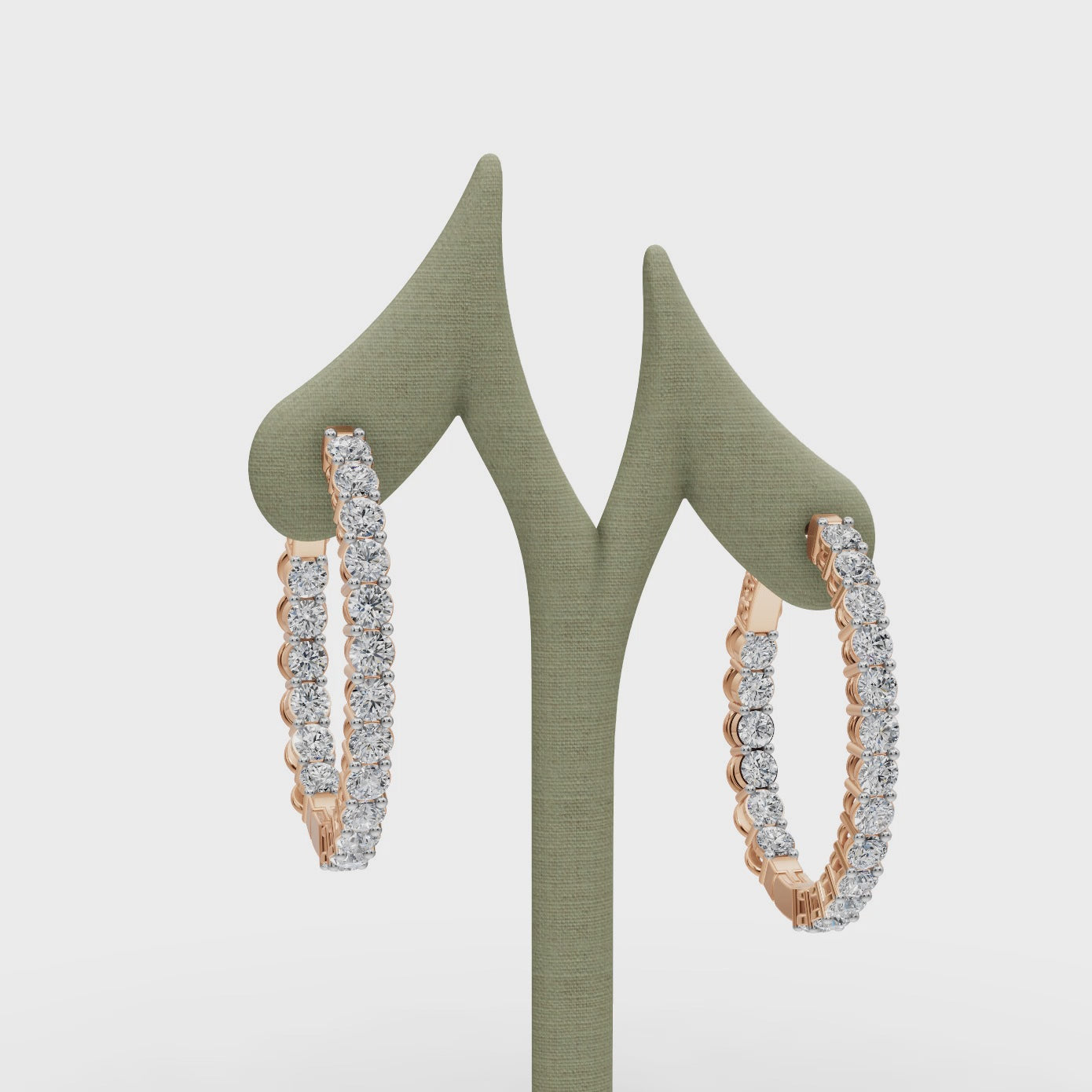 2.00 ct Everyday Wear Round Diamond Oval Shape Hoops