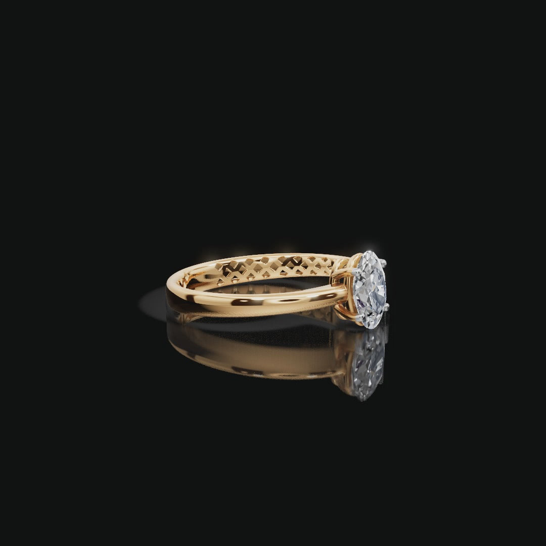 0.75 tcw Oval Cut Lab-Grown Diamond Ring