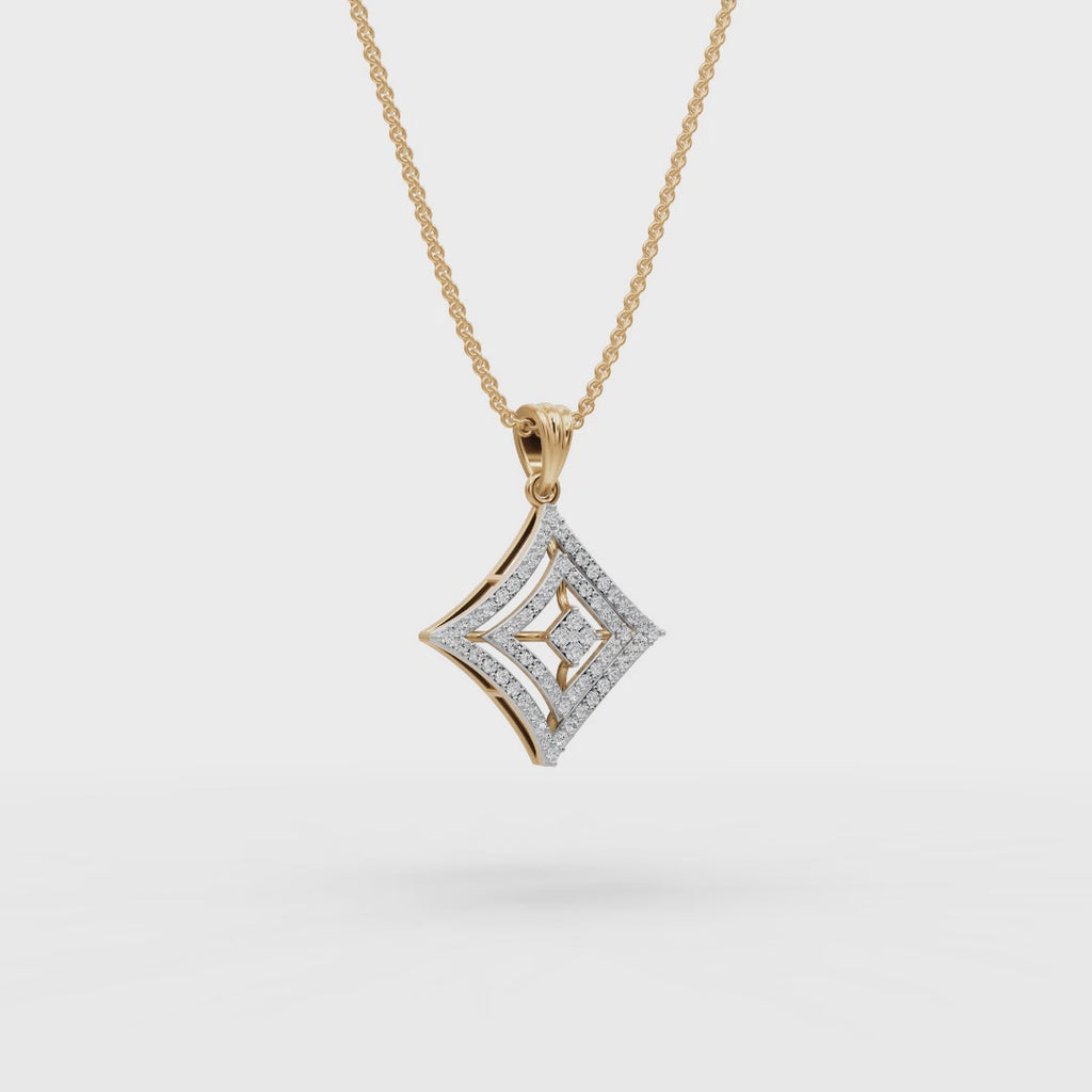 Diamond Shape Lab-Grown Gold Pendant