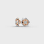 Sunburst Halo Lab-Grown Diamond Earrings