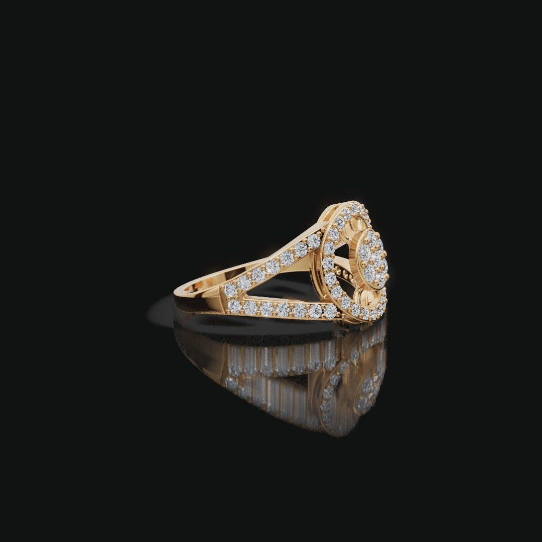 Split Band Cluster Lab-Grown Diamond Ring