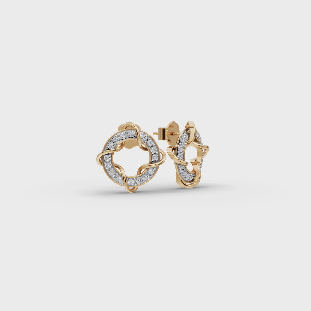 Circle Knot Lab-Grown Diamond Earrings