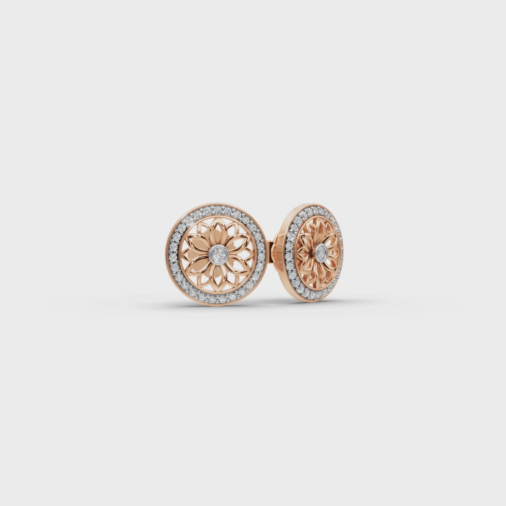 Lotus Bloom Lab-Grown Diamond Earrings