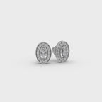 Oval Frame Lab-Grown Diamond Earrings