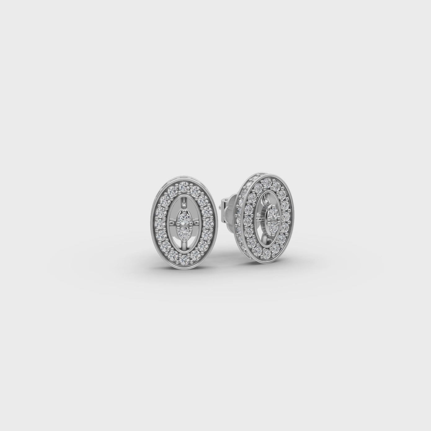 Oval Frame Lab-Grown Diamond Earrings