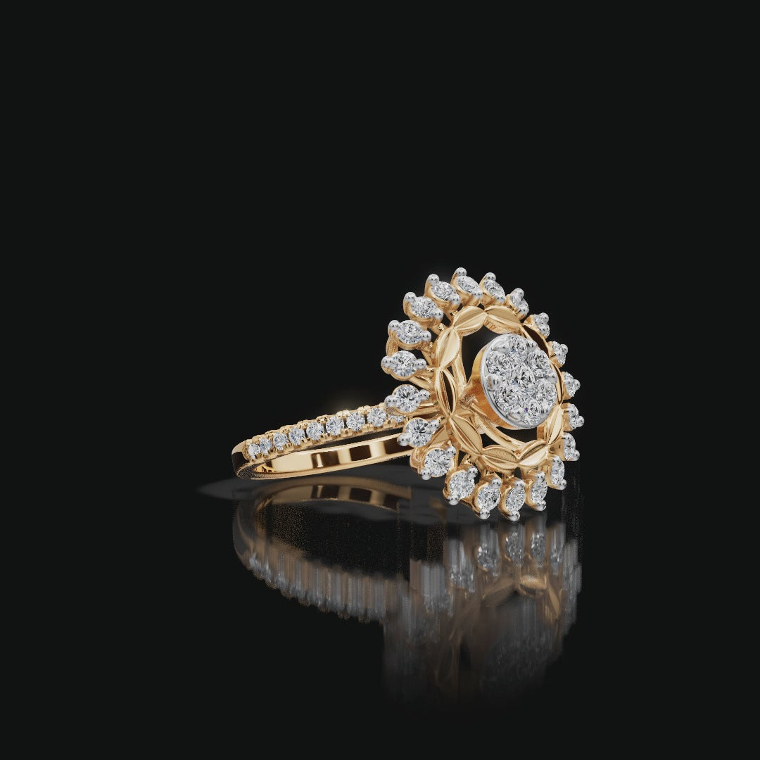 Sunburst Cluster Lab-Grown Diamond Ring