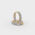 3.00 ct Modern Diamond-Studded Oval Shape Hoops Earring