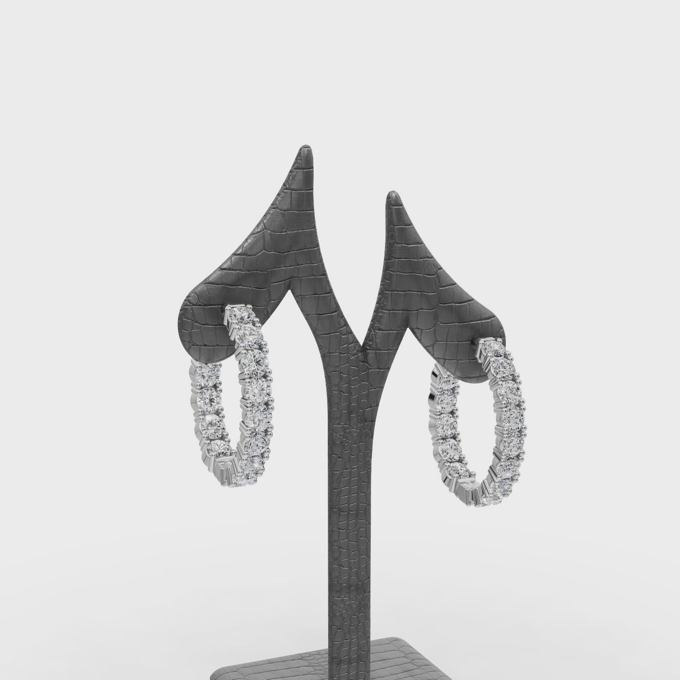 2.00 ct Luxury Diamond-Studded Oval Shape Hoops Earring