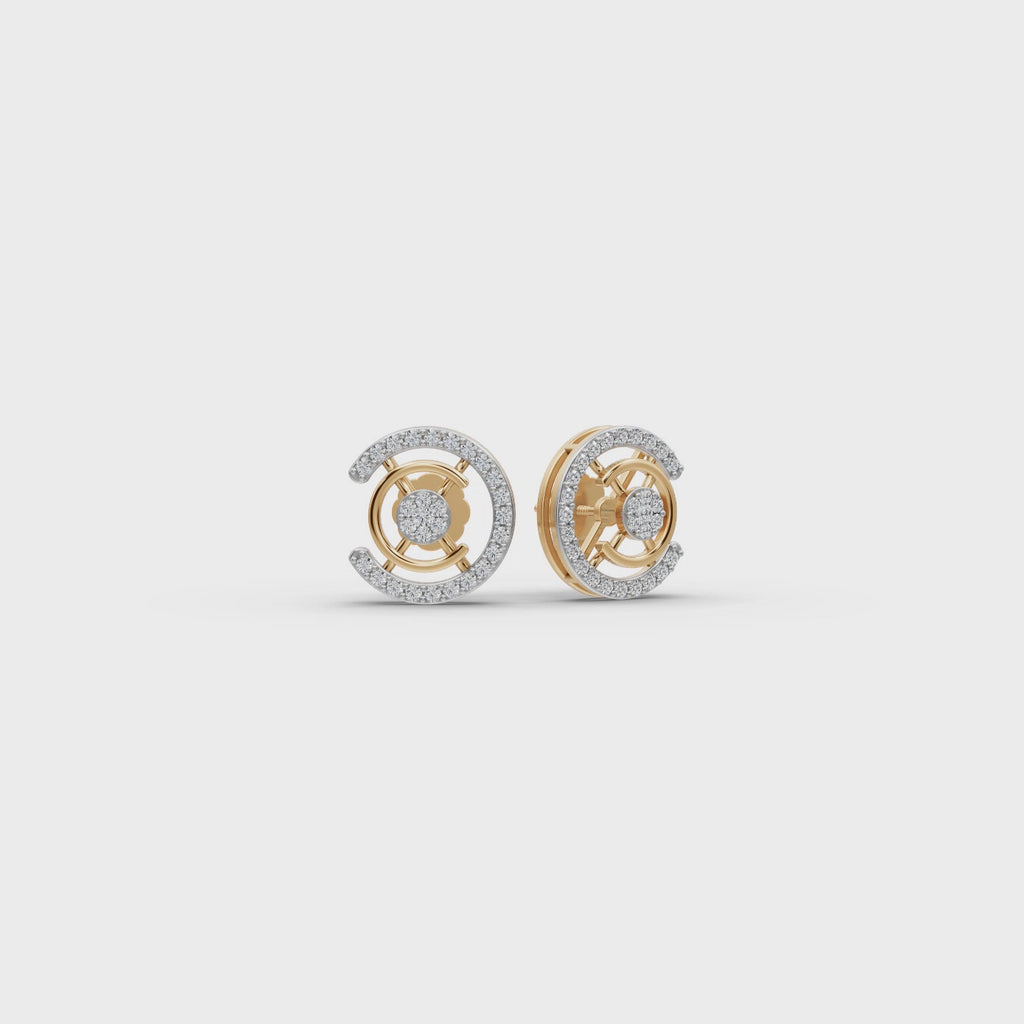 C Curve Lab-Grown Diamond Earrings