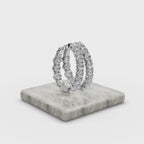 4.00 ct Best Quality Round Diamond Hoops in Oval Shape
