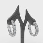 3.00 ct Modern Lab Diamond Hoop EarHoops Earring