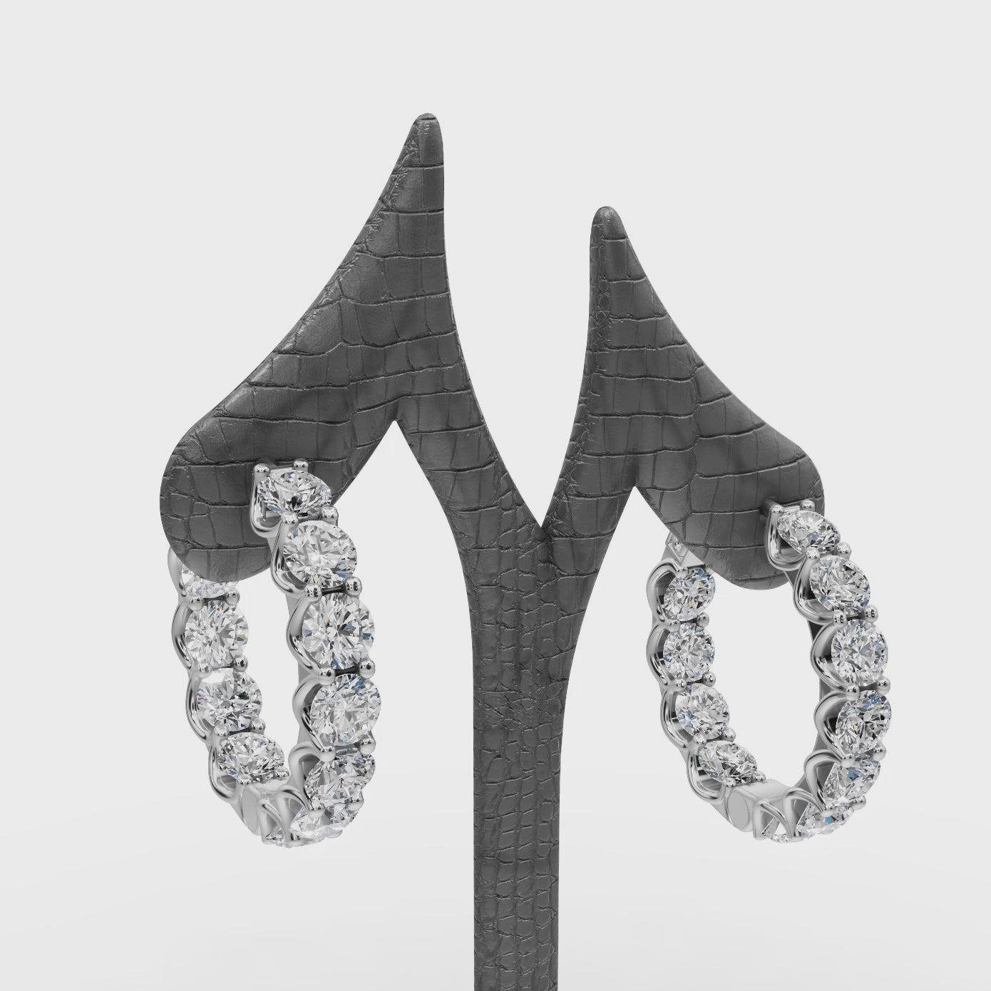 3.00 ct Modern Lab Diamond Hoop EarHoops Earring
