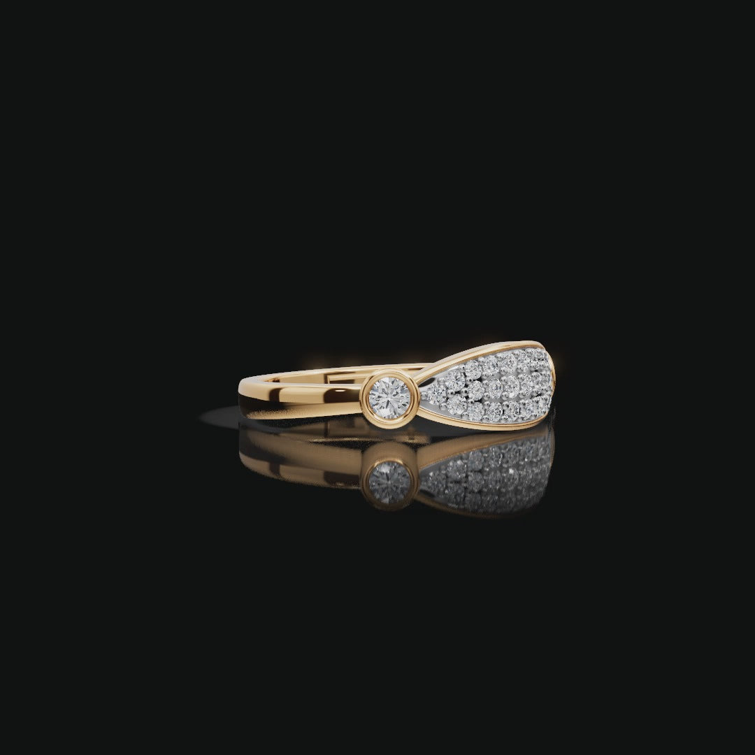 Half Moon Pave Lab-Grown Diamond Ring