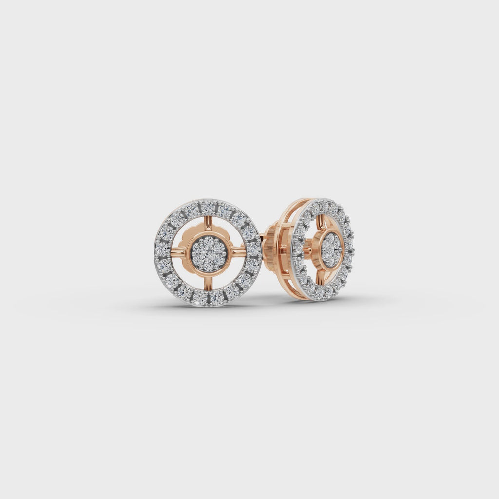 Round Halo Lab-Grown Diamond Earrings