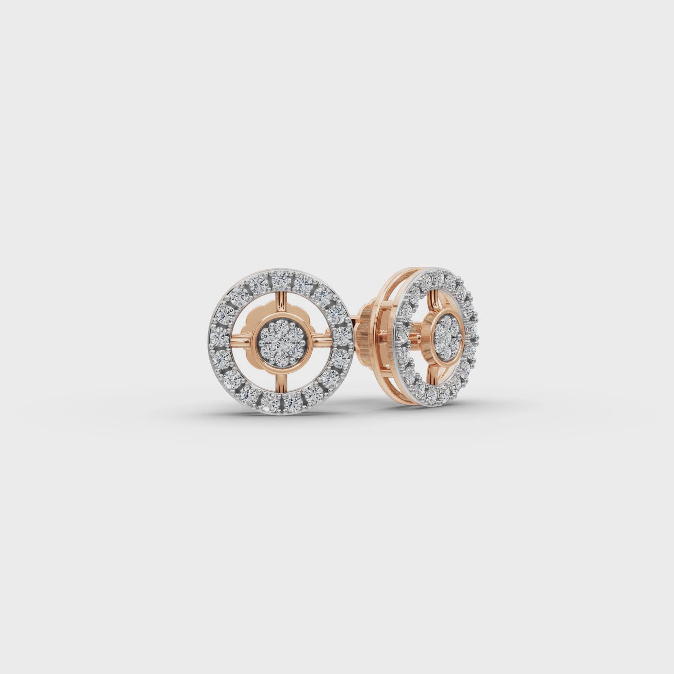 Round Halo Lab-Grown Diamond Earrings